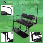 ECOTRIC Kit de Asiento Trasero Abatible Plegable Compatible con Carrito de Golf EZGO TXT de 1995 en Adelante con Soporte