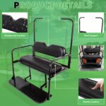 ECOTRIC Kit de Asiento Trasero Abatible Plegable Compatible con Carrito de Golf EZGO TXT de 1995 en Adelante con Soporte