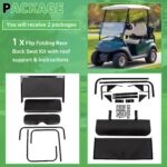 ECOTRIC Kit de Asiento Trasero Abatible Plegable Compatible con Carrito de Golf EZGO TXT de 1995 en Adelante con Soporte