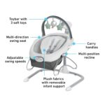 Graco Soothe 'n Sway LX - Columpio portátil para bebé y gorila para bebé, asiento multidirección, vibración de 2 velocid