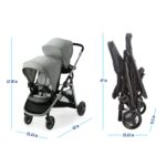 Graco Ready2Grow LX 2.0 - Cochecito doble con opciones de asiento de banco y plataforma de pie, Clark