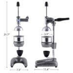 Tribest Pro MJP-100 Profesional Exprimidor de Prensa en Frío Manual para Naranja, Limón y Otras Frutas Cítricas, Gris