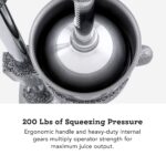 Tribest Pro MJP-100 Profesional Exprimidor de Prensa en Frío Manual para Naranja, Limón y Otras Frutas Cítricas, Gris