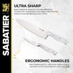 Sabatier Acacia Forged Triple Rivet Edgekeeper Juego de bloques de cuchillos, 15 piezas, blanco