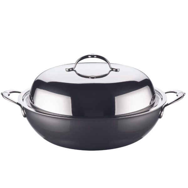 Wok de Titanio y Acero Inoxidable con Tapa Hestan Culinary NanoBond 60033 de 14 Pulgadas Apto para Inducción