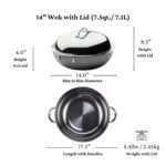 Wok de Titanio y Acero Inoxidable con Tapa Hestan Culinary NanoBond 60033 de 14 Pulgadas Apto para Inducción