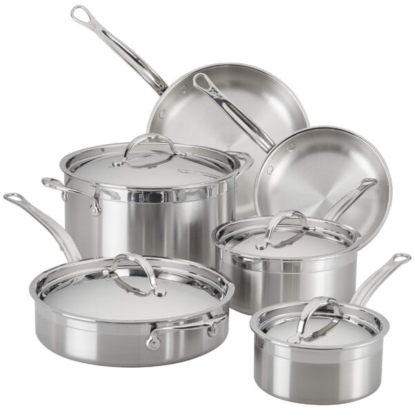 Batería de cocina profesional Hestan Culinary ProBond 31562 acero inoxidable 10 piezas compatible con inducción