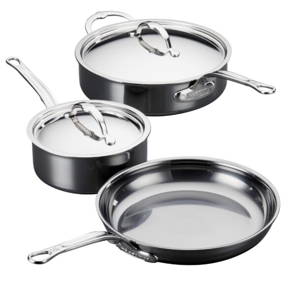 Batería de cocina de titanio molecular Hestan Culinary NanoBond 60038 juego de 5 piezas de acero inoxidable libre de PFA