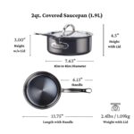 Batería de cocina de titanio molecular Hestan Culinary NanoBond 60038 juego de 5 piezas de acero inoxidable libre de PFA