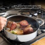 Sartén para saltear con tapa Hestan Culinary NanoBond 60037 titanio molecular acero inoxidable 3.3 litros compatible con