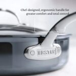 Sartén para saltear con tapa Hestan Culinary NanoBond 60037 titanio molecular acero inoxidable 3.3 litros compatible con