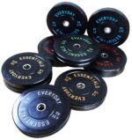 BalanceFrom - Juego de pesas olímpicas con parachoques de goma y agujeros centrales de acero – Discos de 2 pulgadas para