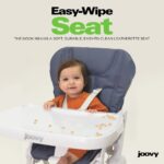 Joovy Nook NB - Silla alta con bandeja abierta ajustable de cuatro posiciones, asiento reclinable de 3 posiciones y rued