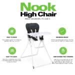 Joovy Nook NB - Silla alta con bandeja abierta ajustable de cuatro posiciones, asiento reclinable de 3 posiciones y rued