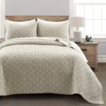 Juego de edredon King Lush Decor Kantha Leaf Triangle Home Fashions 16T006702 3 piezas algodon estampado medallion flora
