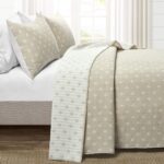 Juego de edredon King Lush Decor Kantha Leaf Triangle Home Fashions 16T006702 3 piezas algodon estampado medallion flora