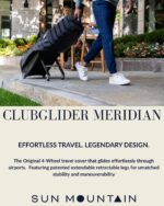 Sun Mountain ClubGlider Meridian Bolsa de Viaje de Golf - Sistema de Rodamiento de 4 Ruedas, Patas Extensibles y Retráct