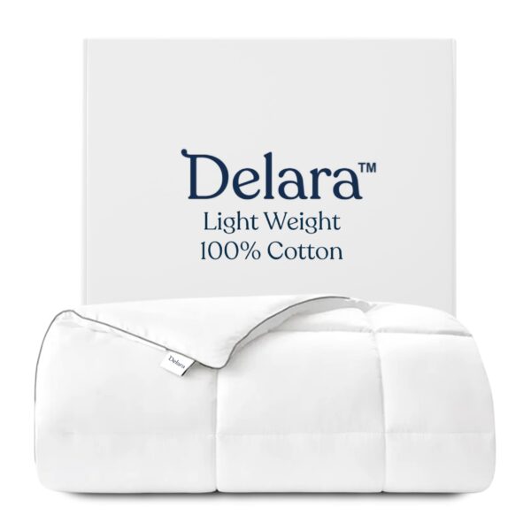 Edredón de plumón alternativo Delara A1 Home Collections A1HCCDI-Twin algodón orgánico certificado GOTS Oeko-TEX 400 hil