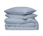 Juego de edredon algodon organico A1 Home Collections LLC A1HCSATDUVETSETLIGHTBLUE-KING 300 hilos certificado GOTS Oeko-