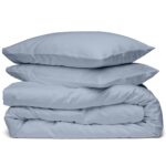 Juego de edredon algodon organico A1 Home Collections LLC A1HCSATDUVETSETLIGHTBLUE-KING 300 hilos certificado GOTS Oeko-