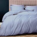 Juego de edredon algodon organico A1 Home Collections LLC A1HCSATDUVETSETLIGHTBLUE-KING 300 hilos certificado GOTS Oeko-