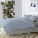 Juego de edredon algodon organico A1 Home Collections LLC A1HCSATDUVETSETLIGHTBLUE-KING 300 hilos certificado GOTS Oeko-