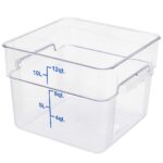 Cubos de salmuera Restaurantware Met Lux RWT0838 12 cuartos de galón plástico transparente y azul con tapas y asas integ