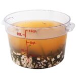 Contenedor almacenamiento alimentos Restaurantware Met Lux RWT0850 redondo 12 cuartos de galon uso comercial