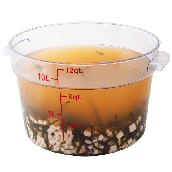 Contenedor almacenamiento alimentos Restaurantware Met Lux RWT0850 redondo 12 cuartos de galon uso comercial