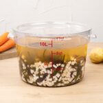 Contenedor almacenamiento alimentos Restaurantware Met Lux RWT0850 redondo 12 cuartos de galon uso comercial