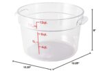 Contenedor almacenamiento alimentos Restaurantware Met Lux RWT0850 redondo 12 cuartos de galon uso comercial