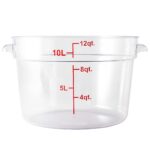 Contenedor almacenamiento alimentos Restaurantware Met Lux RWT0850 redondo 12 cuartos de galon uso comercial