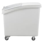 Contenedor de ingredientes Met Lux Restaurantware RWT0869 27 galones sobre ruedas con tapa y cuchara almacenamiento de a