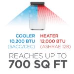 Aire acondicionado portátil con calefacción BLACK+DECKER BPT10HWTB 14000 BTU calefacción 12000 BTU para habitaciones has