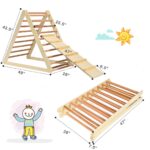 Costzon - Juguete escalador de madera 3 en 1 para niños, escalador triangular con rampa, juguete Montessori de gimnasio
