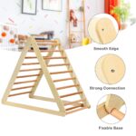 Costzon - Juguete escalador de madera 3 en 1 para niños, escalador triangular con rampa, juguete Montessori de gimnasio