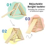 Costzon - Juguete escalador de madera 3 en 1 para niños, escalador triangular con rampa, juguete Montessori de gimnasio