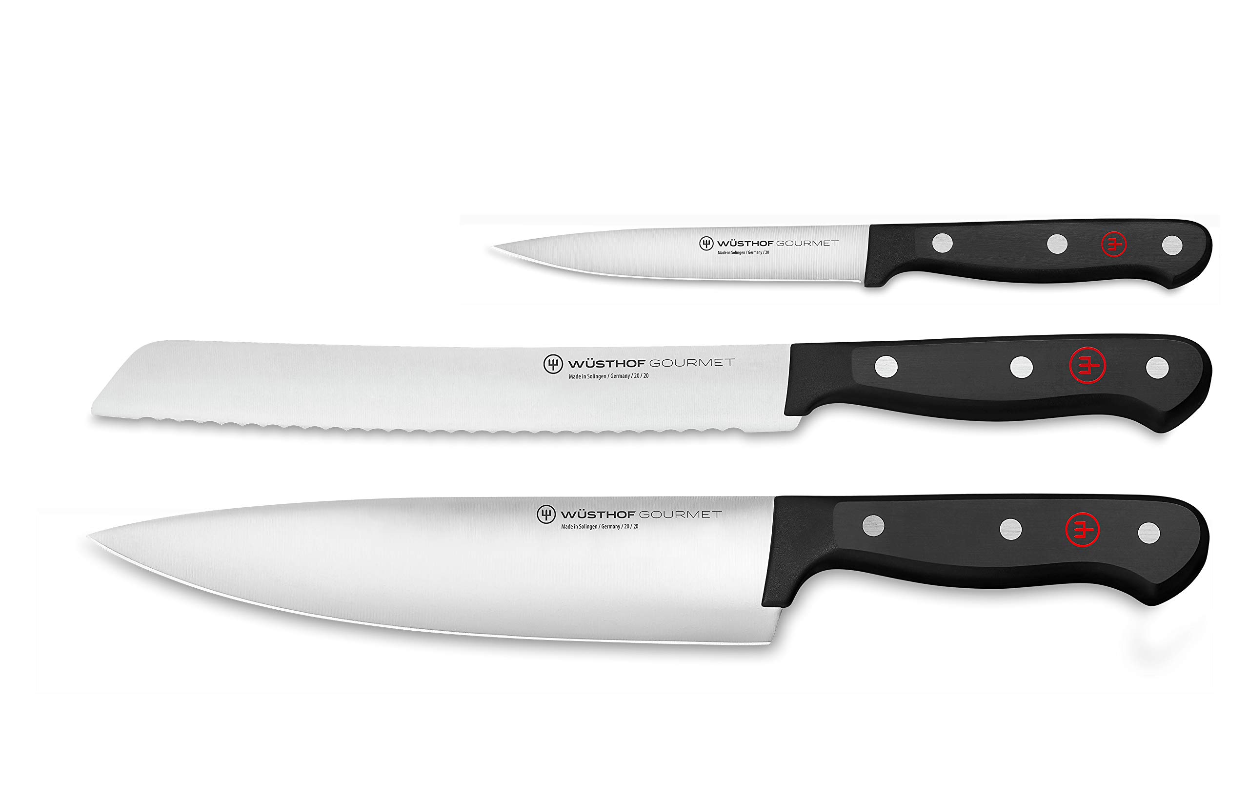 Version 1.0.0 WÜSTHOF Gourmet - Juego de cuchillos de chef de 3 piezas, color negro Wusthof 1125060308