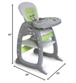 Badger Basket Envee II Silla alta convertible para bebé con asiento de alimentación infantil, asiento elevador y escrito