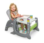 Badger Basket Envee II Silla alta convertible para bebé con asiento de alimentación infantil, asiento elevador y escrito