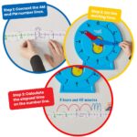 hand2mind - Juego de clase de reloj numérico avanzado para aprender a decir la hora, reloj analógico para el aprendizaje