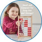 hand2mind Mini Rekenrek de madera de 100 cuentas, ábaco para matemáticas de niños, manipuladores de matemáticas, jardín