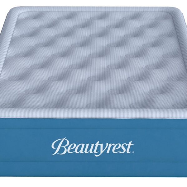 Colchon de aire cama inflable Boyd Sleep BR9717CPE17DB tamano matrimonial terciopelo felpa 17 pulgadas azul bomba intern