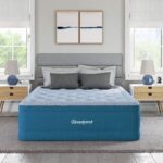 Colchon de aire cama inflable Boyd Sleep BR9717CPE17DB tamano matrimonial terciopelo felpa 17 pulgadas azul bomba intern