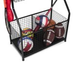 BIRDROCK HOME Organizador de pelotas de equipo deportivo de 43 pulgadas de alto para garaje, estante de almacenamiento,