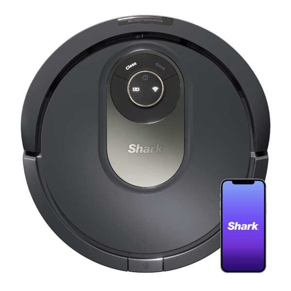 Robot Aspirador SharkNinja AV2001 con Navegación Láser LIDAR Cepillo Autolimpiante y Detección de Objetos Gris