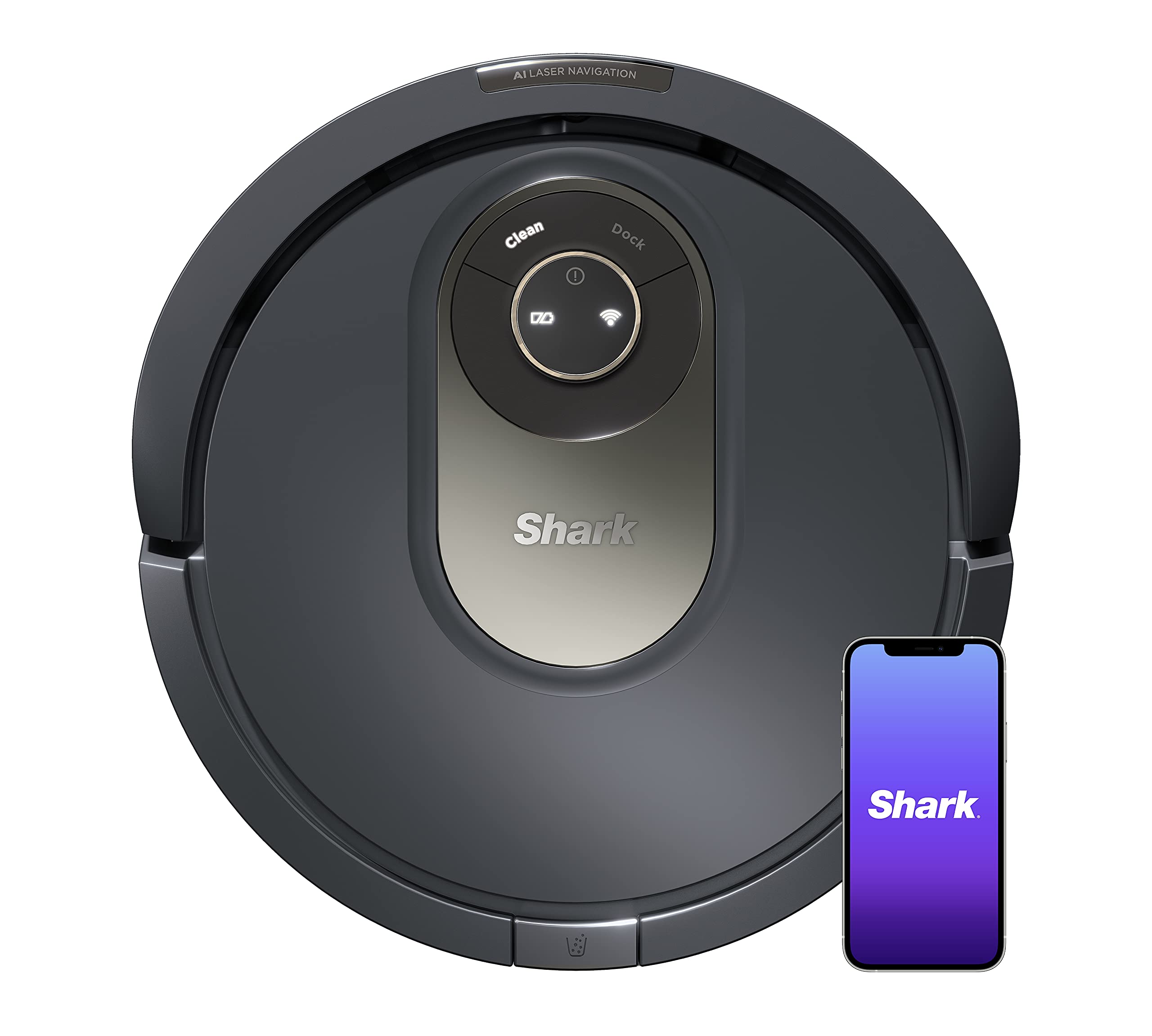 Version 1.0.0 Robot Aspirador SharkNinja AV2001 con Navegación Láser LIDAR Cepillo Autolimpiante y Detección de Objetos Gris