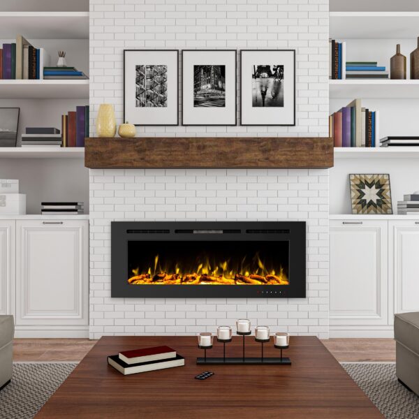 Chimenea Eléctrica de Pared 60 Pulgadas Northwest 749233CRB | Calentador con Llamas LED 3 Colores, 10 Opciones de Brasa,