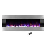 Chimenea Eléctrica de Pared Northwest 108143WKF 54 Pulgadas LED Ajustable 750W/1500W Plateado