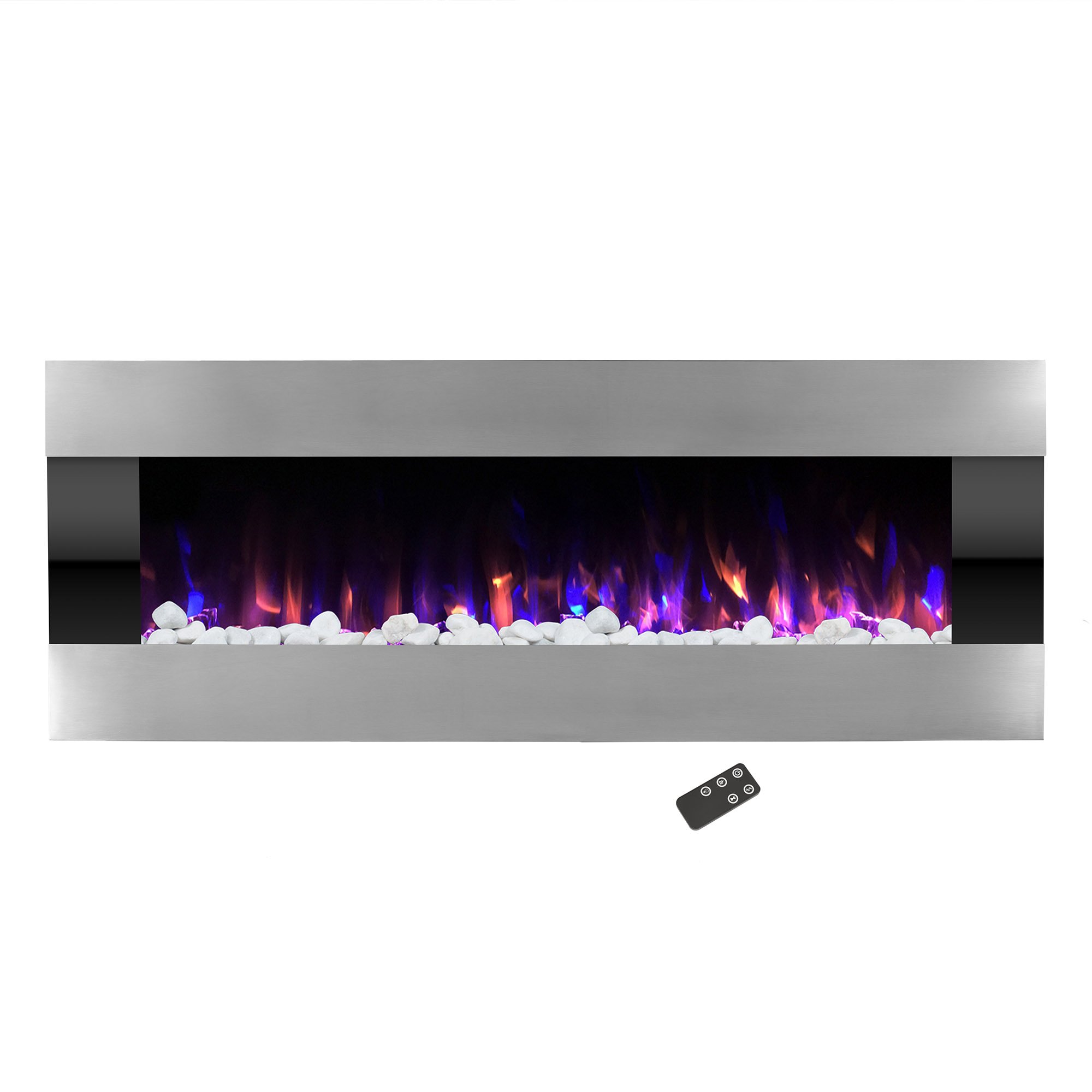 Version 1.0.0 Chimenea Eléctrica de Pared Northwest 108143WKF 54 Pulgadas LED Ajustable 750W/1500W Plateado